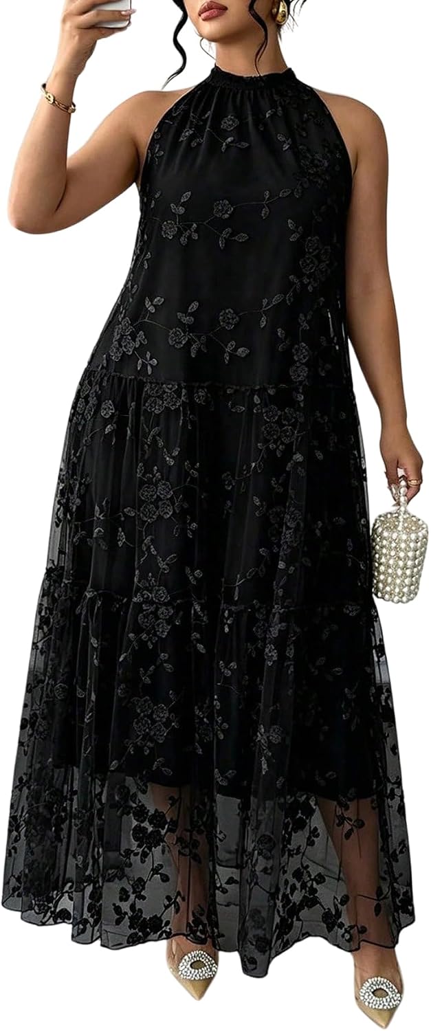 BEAUDRM Women's Plus Size Fall Summer Wedding Guest Dress Cocktail Dress | Floral, Formal, Maxi Dress, Ruffle, Flowy, Boho Dress, Sundresses