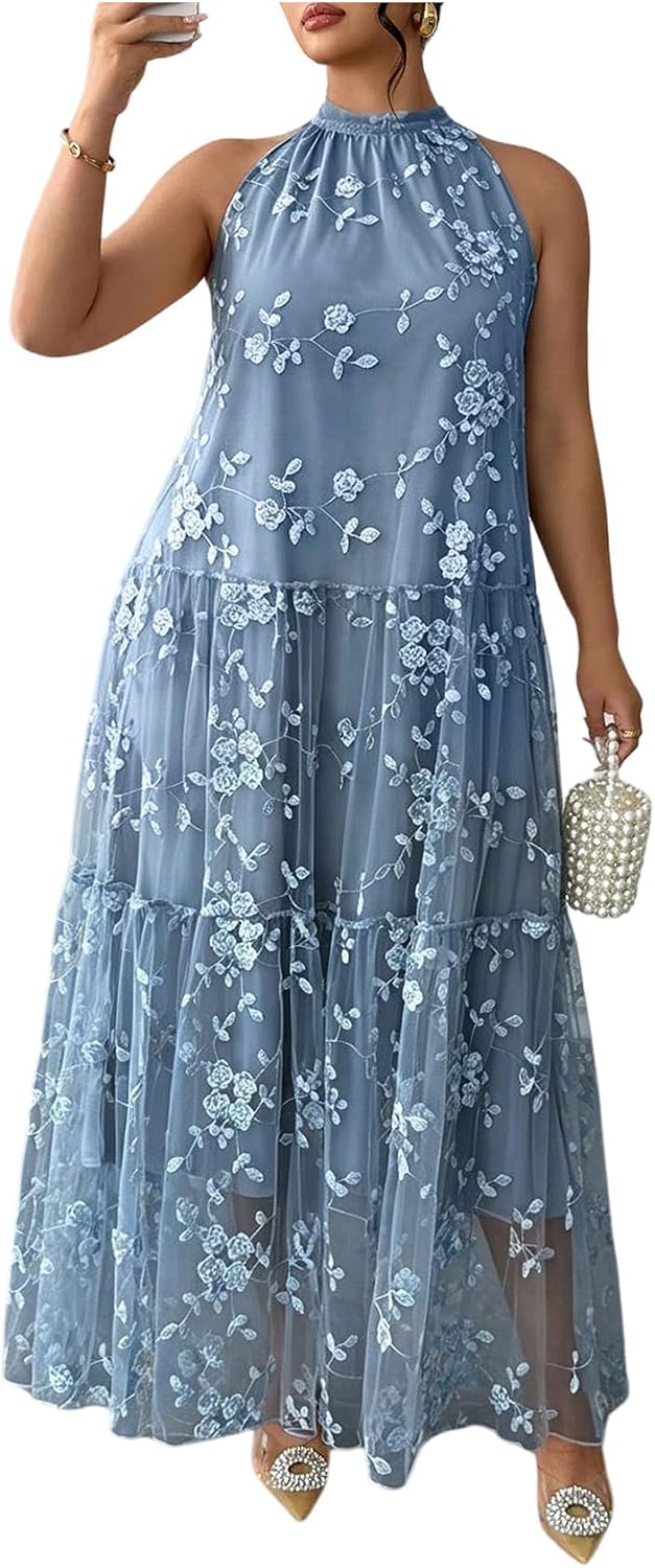 BEAUDRM Women's Plus Size Fall Summer Wedding Guest Dress Cocktail Dress | Floral, Formal, Maxi Dress, Ruffle, Flowy, Boho Dress, Sundresses