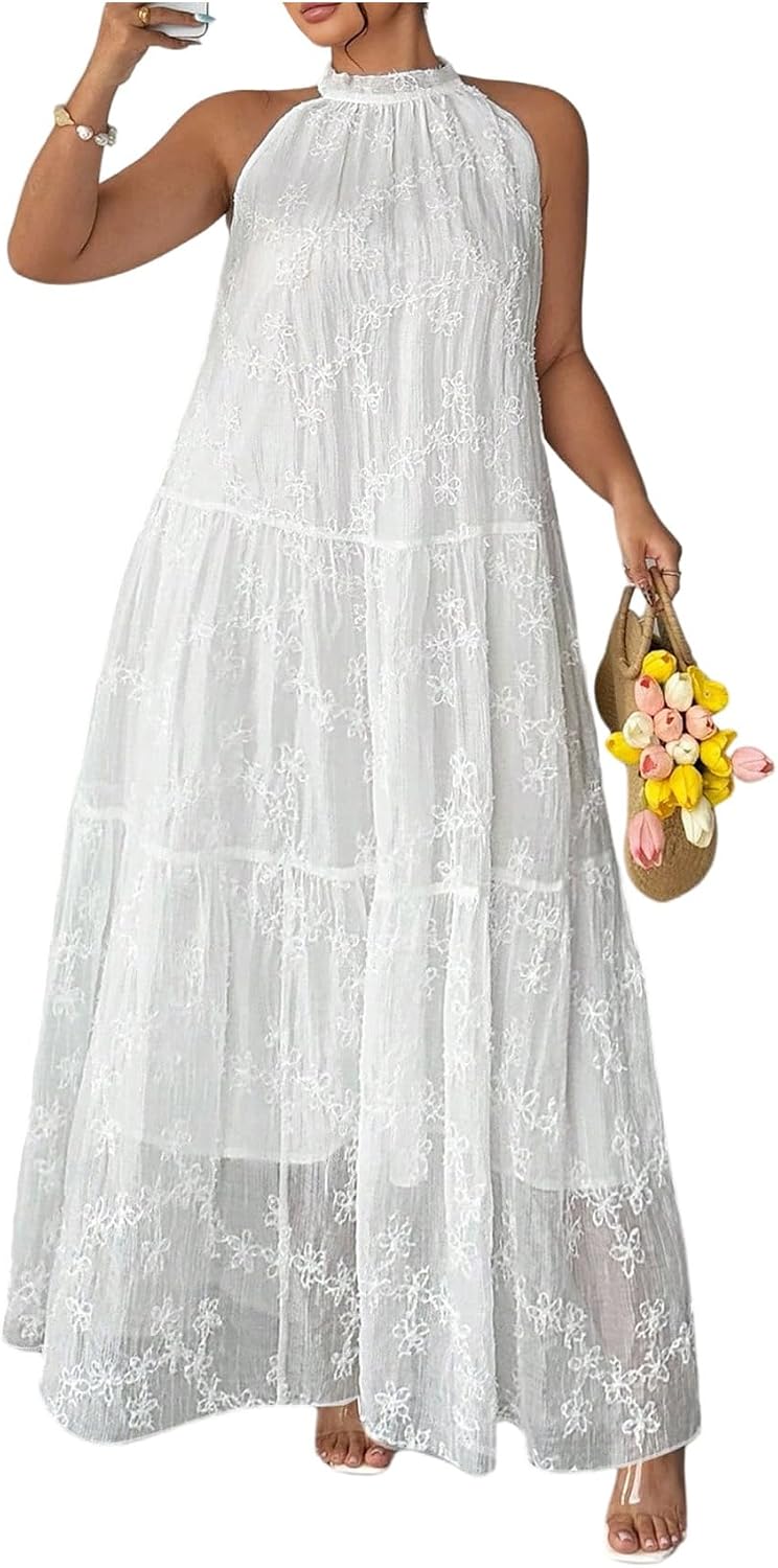 BEAUDRM Women's Plus Size Fall Summer Wedding Guest Dress Cocktail Dress | Floral, Formal, Maxi Dress, Ruffle, Flowy, Boho Dress, Sundresses